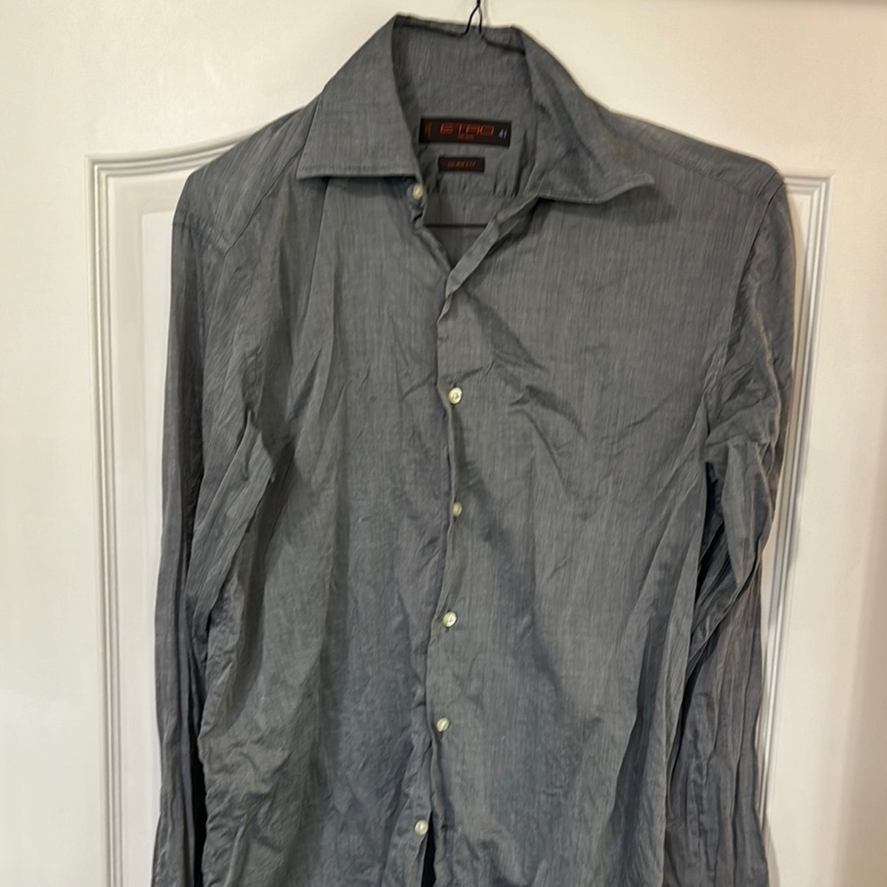 Etro Gray Casual Button Down Shirt